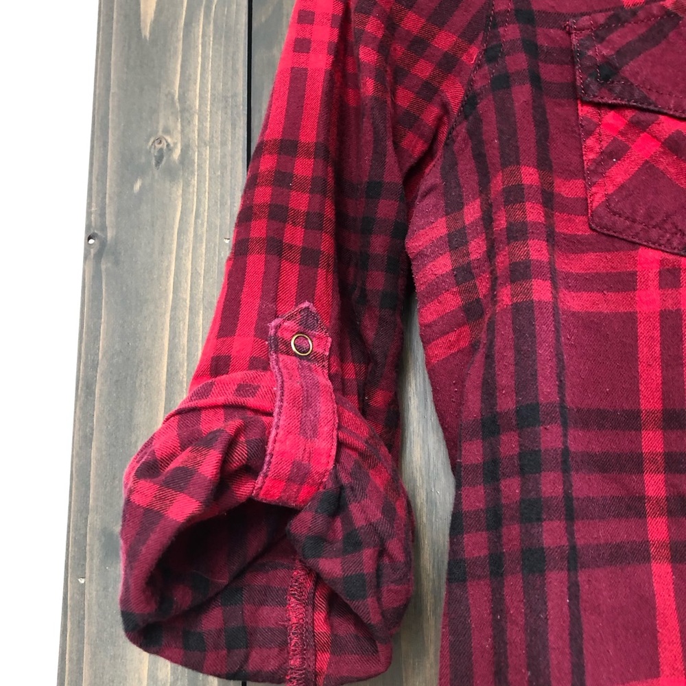 Arizona red and black flannel button down shirt size M - Picture 6 of 7